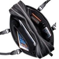 Мужская кожаная черная сумка John McDee jd7348a