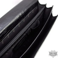 Портфель кожаный мужской классический черный Desisan