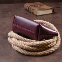 Женская кожаная косметичка Amelin GRANDE PELLE 11300 Сливовая