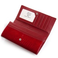 Женский кожаный лаковый кошелек SERGIO TORRETTI FEW501 red
