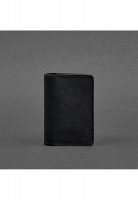 Мужская кожаная визитница  6.0 черный Crazy Horse BN-KK-6-G-KR