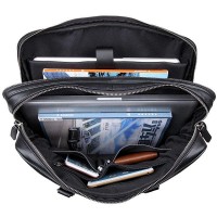 Мужская кожаная черная сумка John McDee jd7348a