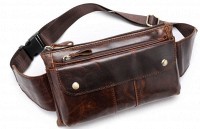 Коричневая сумка на пояс Vintage 14815