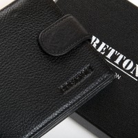Мужской кожаный кошелек BE BRETTON 408 black