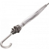 Механический женский прозрачный зонт-трость FULTON BIRDCAGE-1 L041 - SILVER
