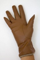 Женские кожаные коричневые перчатки Shust Gloves