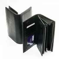 Женский кошелек из кожи Classic DR. BOND WMB-3M black color