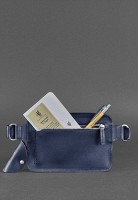 Кожаная поясная сумка Dropbag Mini темно-синяя  BlankNote bn-bag-6-navy-blue
