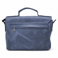 Мужской кожаный синий портфель TARWA RК-6008-3md