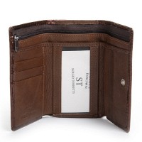 Женский кожаный лаковый кошелек SERGIO TORRETTI FEW214 brown