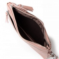 Женская кожаная косметичка Cosmetic  A-00276 pink