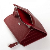 Женский кожаный кошелек Classik  DR. BOND WN-23-12 wine-red