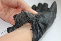 Перчатки женские черные из натуральной мягкой кожи