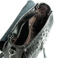 Женская кожаная сумка ALEX RAI 9342 black croco
