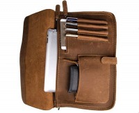Мужская кожаная коричневая сумка John McDee jd6020b