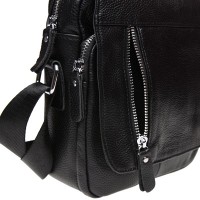 Мужская чёрная кожаная сумка Keizer K12051-black