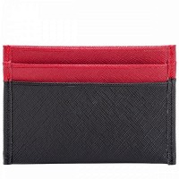  Кожаный картхолдер  Smith & Canova 26827 Devere (Black-Red)