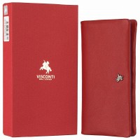 Женский кожаный кошелек Visconti CM70 Anna (Red/Rhumba)