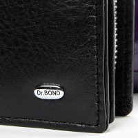 Женский кошелек из кожи Classic DR. BOND WMB-3M black color