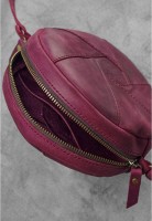 Кожаная круглая женская сумка Бон-Бон BlankNote бордовая Crazy Horse - BN-BAG-11-VIN-KR