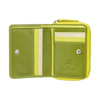 Кожаный женский кошелек Visconti RB53 Hawaii c RFID (Lime Multi)