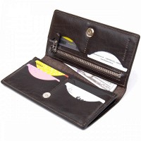 Мужской кожаный кошелек GRANDE PELLE 11469 Темно-коричневый