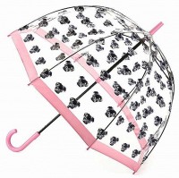 Женский механический зонт-трость Fulton Birdcage-2 L042 Pugs (Мопсы)