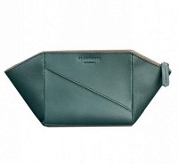 Женская кожаная косметичка BlankNote зеленая Краст BN-CB-2-MALACHITE