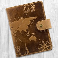 Картхолдер из кожи HiArt CH-06 Shabby Dingo 7 wonders of the world