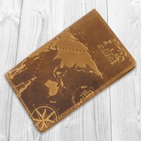 Обложка-органайзер для документов из кожи HiArt AD-01 Shabby Dingo 7 wonders of the world