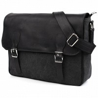 Мужская сумка через плечо из кожи и ткани TARWA RAg-7022-3md