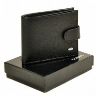 Мужской кожаный черный кошелек Classik dr.Bond MS-12 black