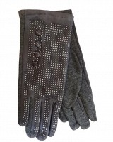 Женские стрейчевые перчатки чёрные 189s2 M