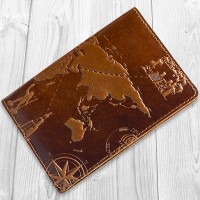 Обложка-органайзер для документов из кожи HiArt Crystal Amber 7 wonders of the world