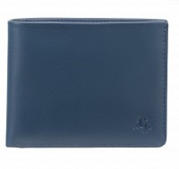 Кожаный мужской кошелек Visconti VSL33 TAP-N-GO c RFID (Steel Blue-Black)
