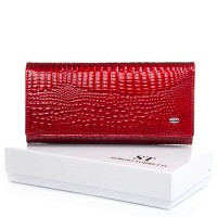 Женский кожаный лаковый кошелек SERGIO TORRETTI FEW501 red