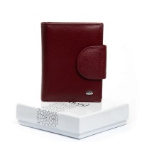 Женский кожаный кошелек Bright DR. BOND WS-36 wine red