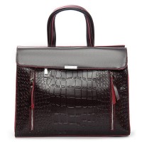 Женская кожаная сумка классическая ALEX RAI 5052 bordo croco