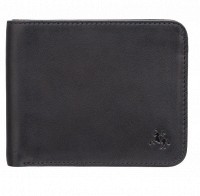 Кожаный мужской кошелек Visconti VSL35 Trim c RFID (Black-Orange)