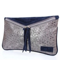 Клатч из кожзаменителя LASKARA LK10202-grafite-navy