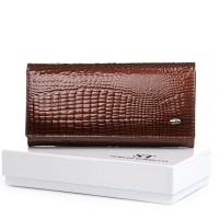 Женский кожаный лаковый кошелек SERGIO TORRETTI FEW501 brown