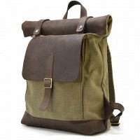Мужской рюкзак из кожи и канваса TARWA ROc-5191-3md
