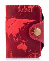 Картхолдер из кожи HiArt CH-03 Shabby Red Berry 7 wonders of the world