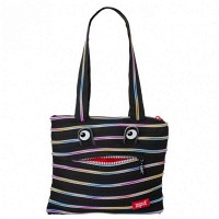 Сумка ZIPIT MONSTERS Tote / Beach Black & Rainbow Teeth (ZBZM-1)