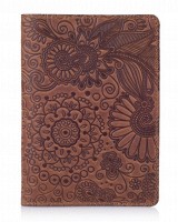 Обложка-органайзер для документов из кожи HiArt PC-03 Mehendi Art коричневая