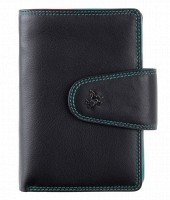 Кожаный женский кошелек Visconti SP31 Poppy c RFID (Black Multi)