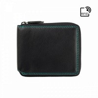 Женский кожаный кошелек с RFID защитой Visconti SP29 Picasso (Black Hawaii)