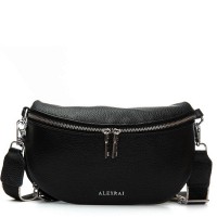 Женская кожаная сумка на пояс ALEX RAI 99127 black 
