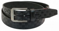 Мужской кожаный ремень под брюки Skipper 1025-33 черный 3,3 см
