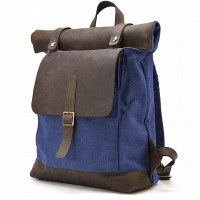 Мужской рюкзак из кожи и канваса TARWA RKc-5191-3md
